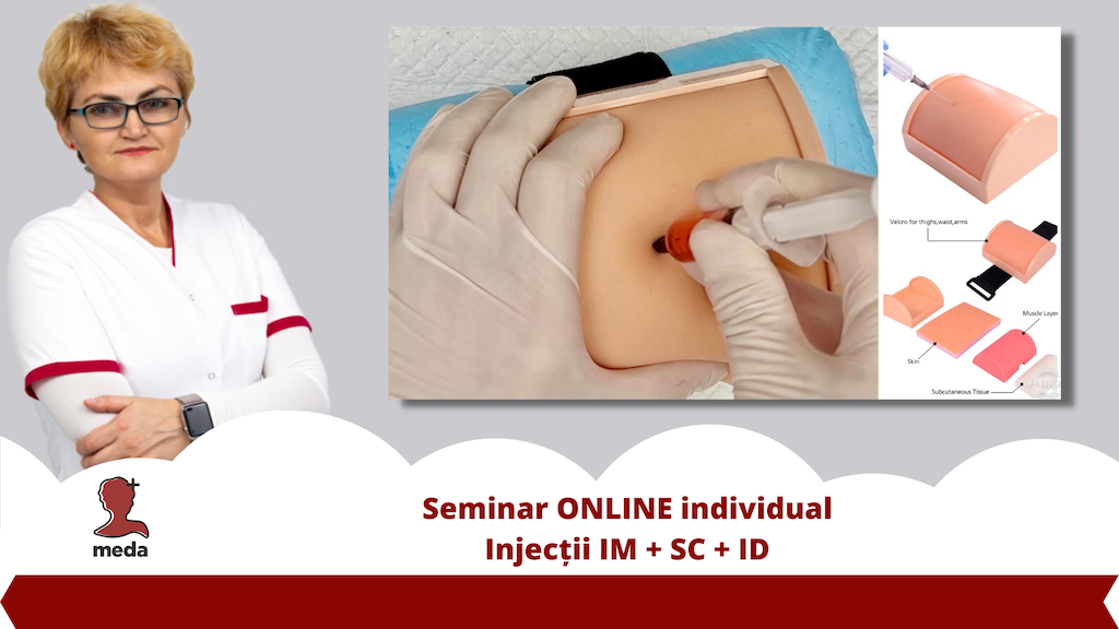 Injectia intramusculara - Injectia subcutanata - Injectia intradermica - Seminar online individual injectii IM + SC + ID - Poza produs