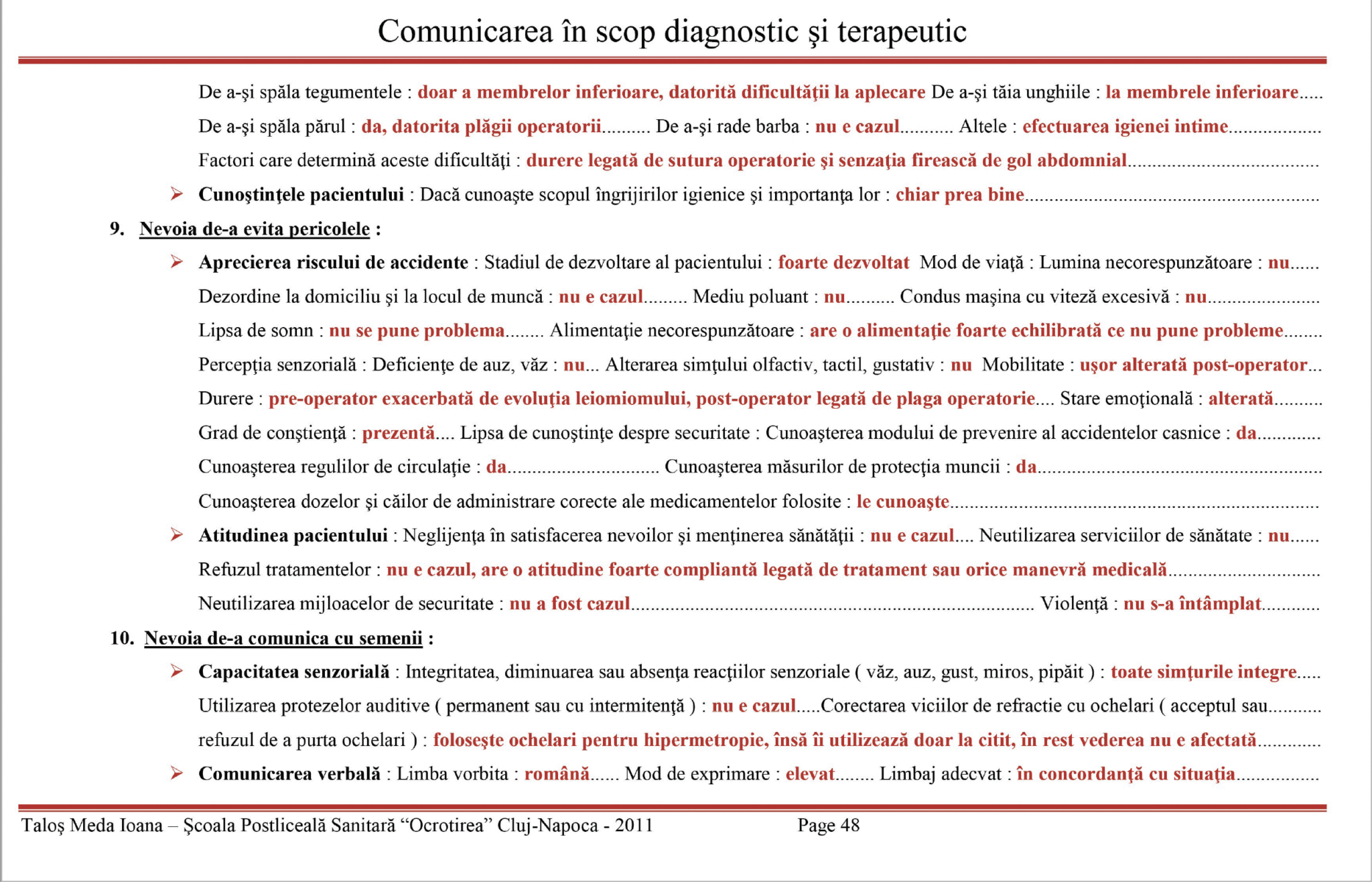 Plan de ingrijiri - Histerectomie totala - Plan de nursing - Plan de ingrijiri 👉 Pacienta cu histerectomie totala - C1.11
