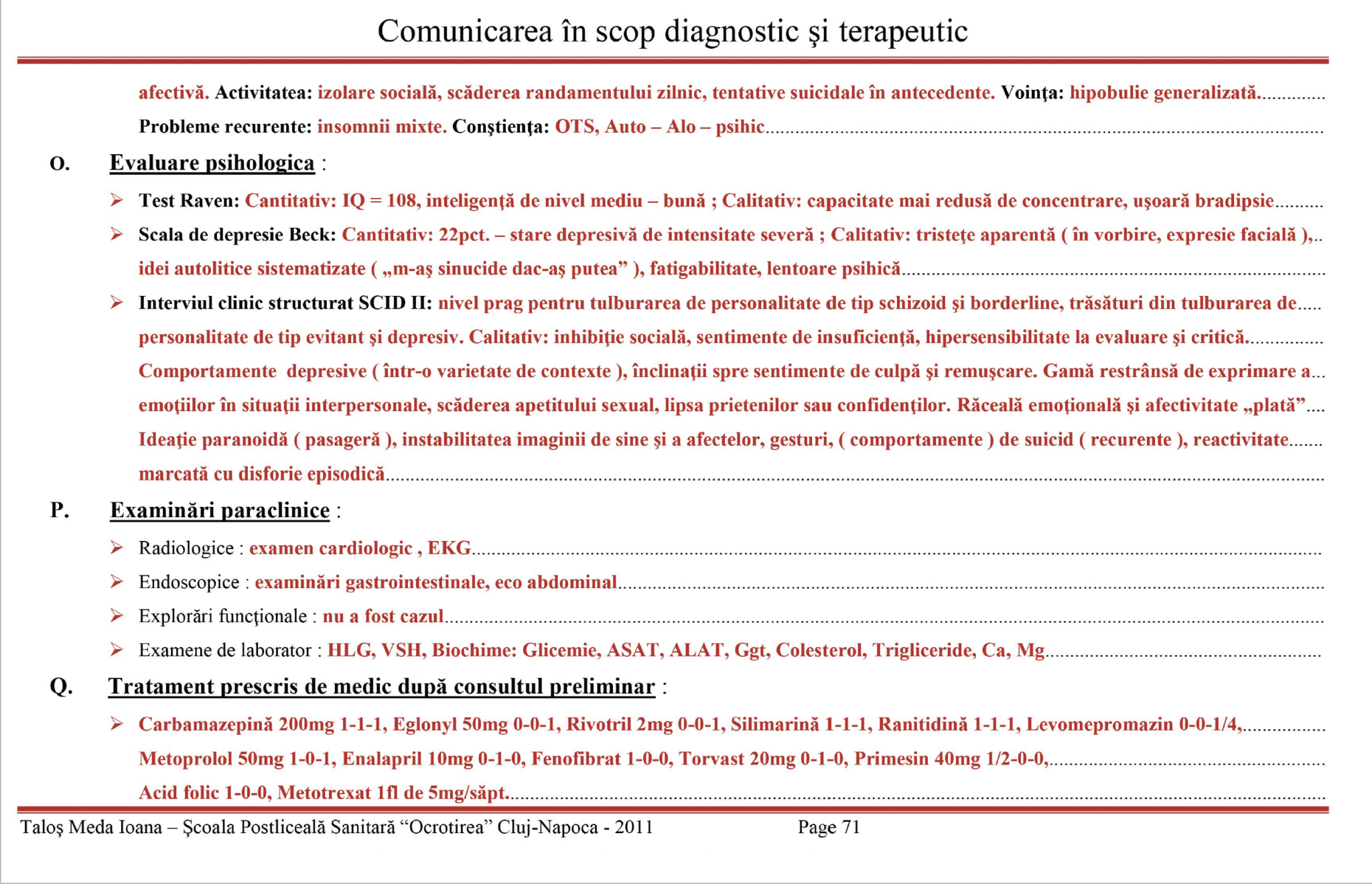 Plan de ingrijiri 👉 Pacient cu tentative suicidale - Plan nursing