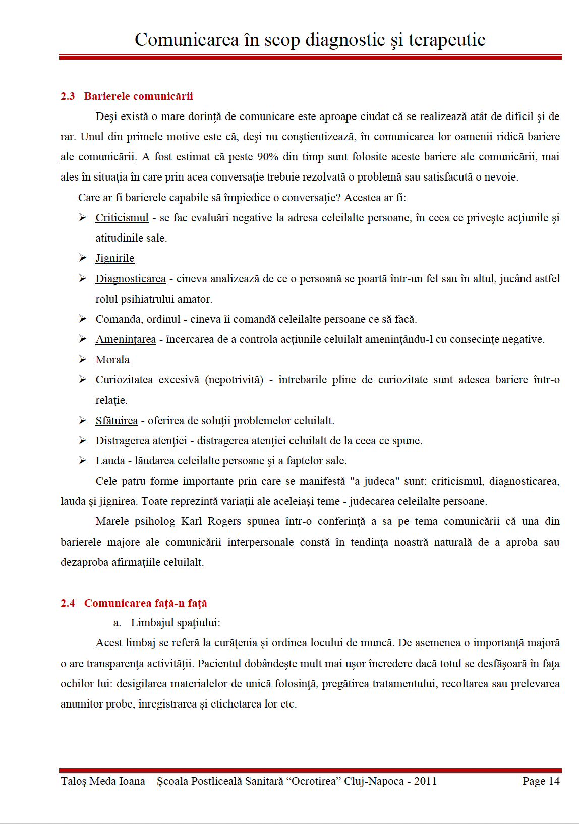 Lucrare de licenta 👉 Comunicarea in scop diagnostic si terapeutic