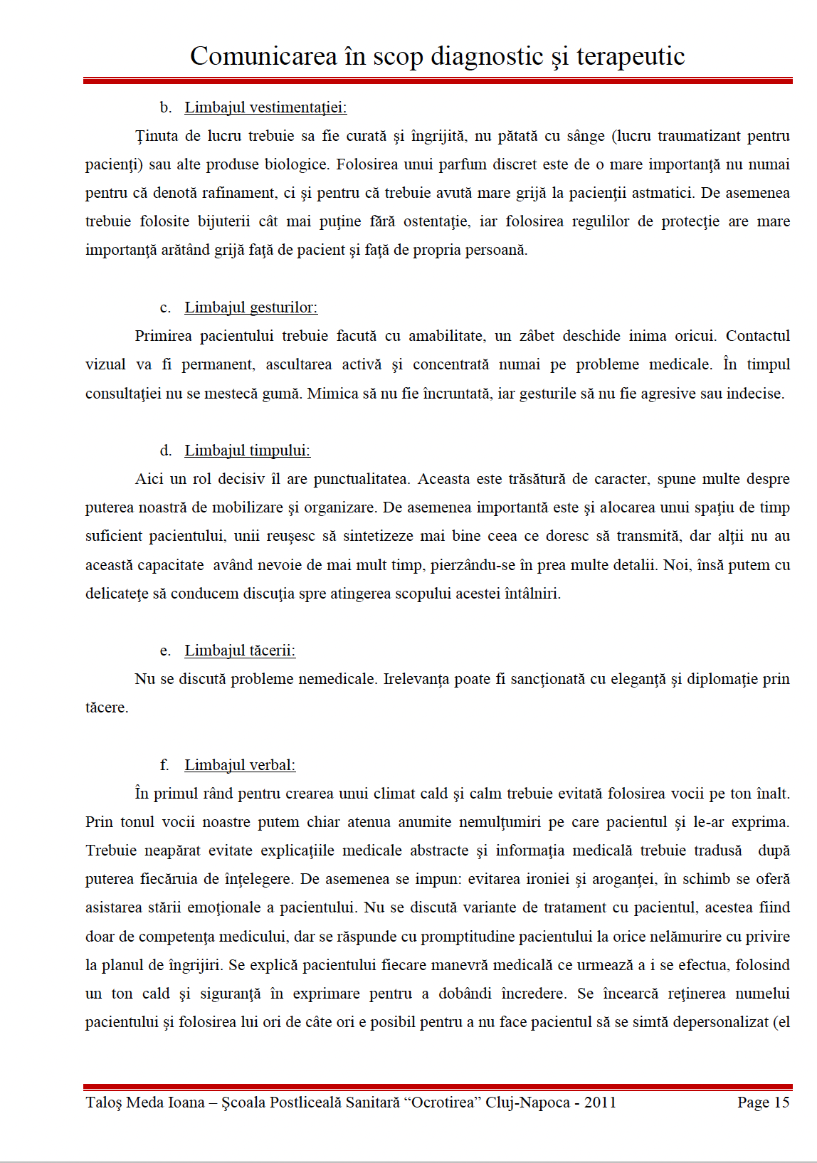 Lucrare de licenta 👉 Comunicarea in scop diagnostic si terapeutic