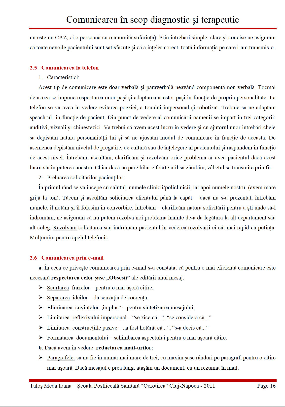 Lucrare de licenta 👉 Comunicarea in scop diagnostic si terapeutic