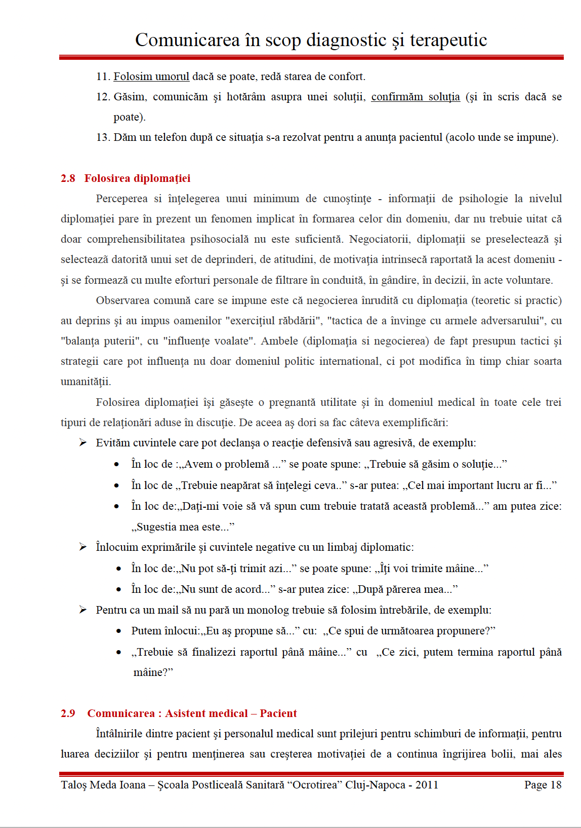 Lucrare de licenta 👉 Comunicarea in scop diagnostic si terapeutic