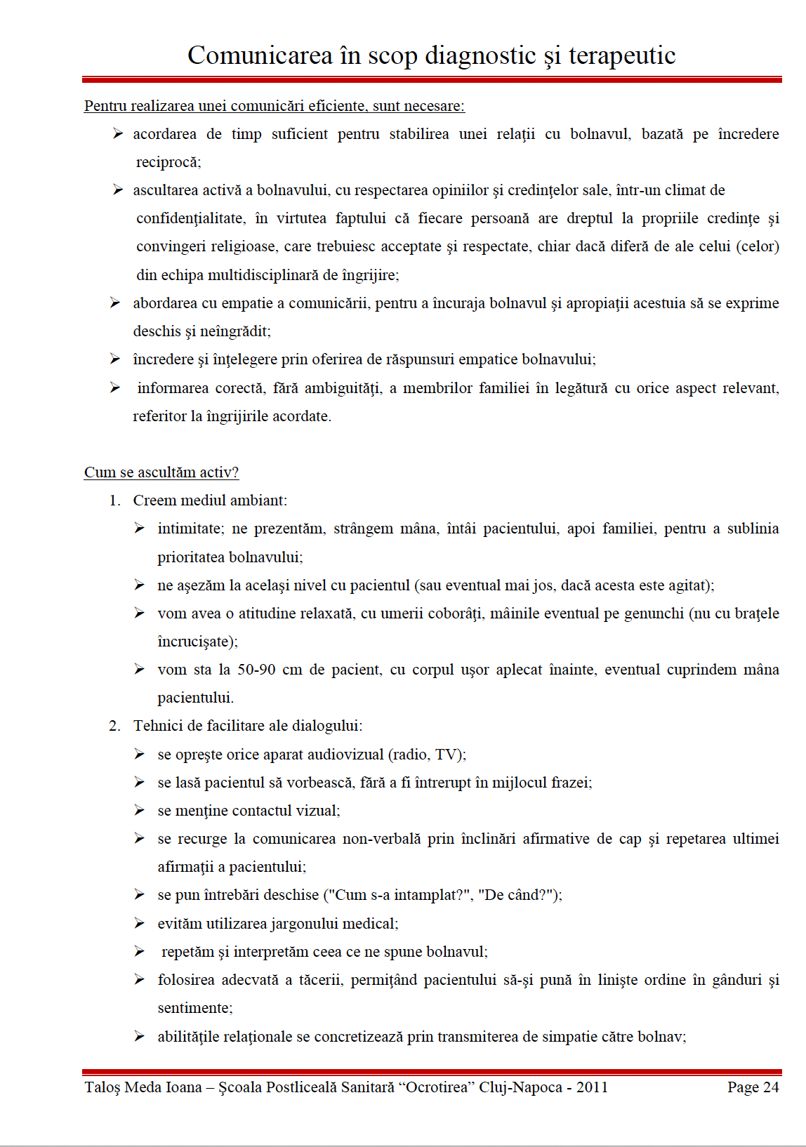 Lucrare de licenta 👉 Comunicarea in scop diagnostic si terapeutic