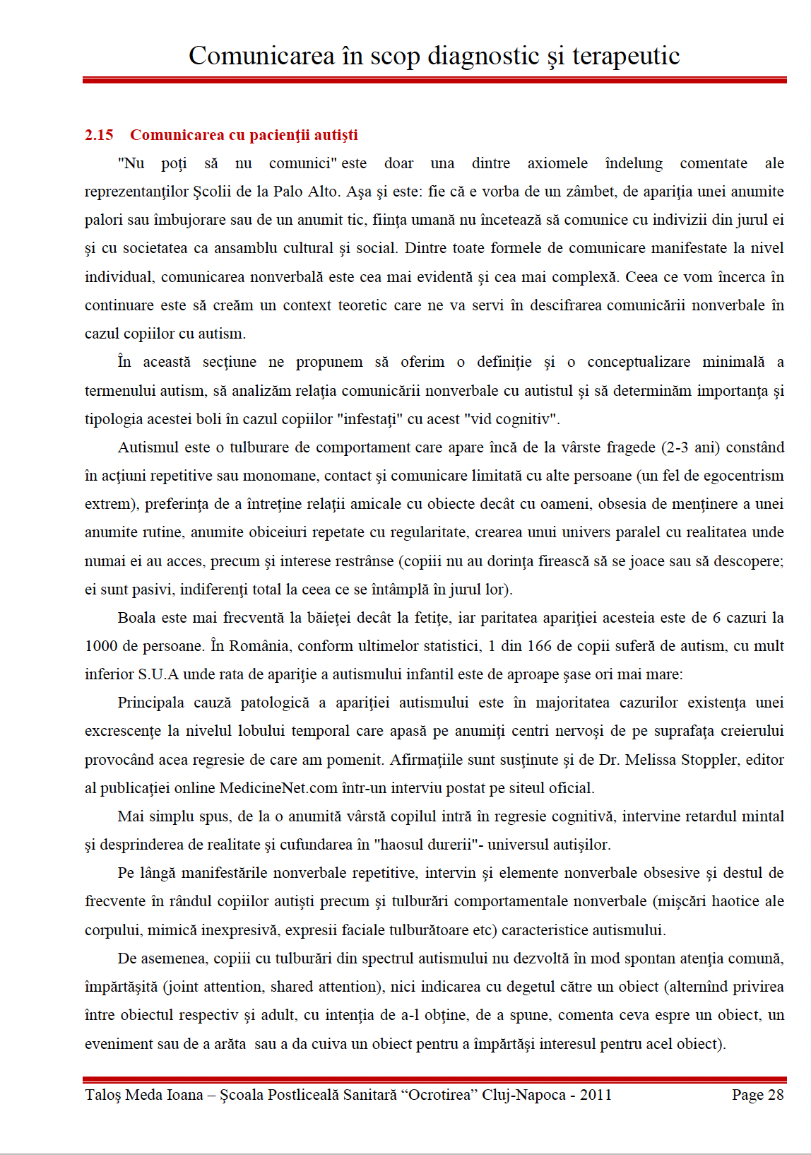 Lucrare de licenta 👉 Comunicarea in scop diagnostic si terapeutic