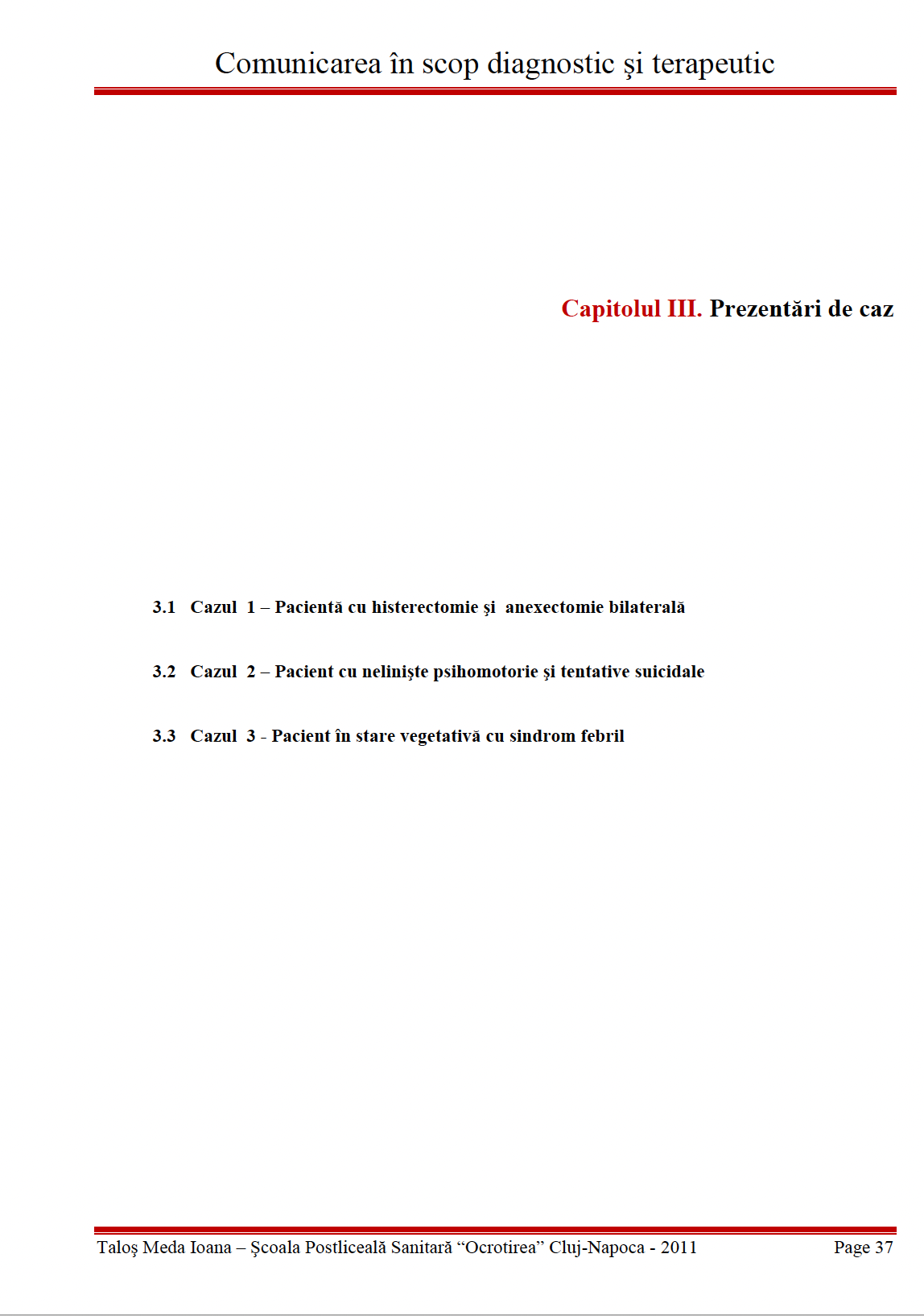 Lucrare de licenta 👉 Comunicarea in scop diagnostic si terapeutic