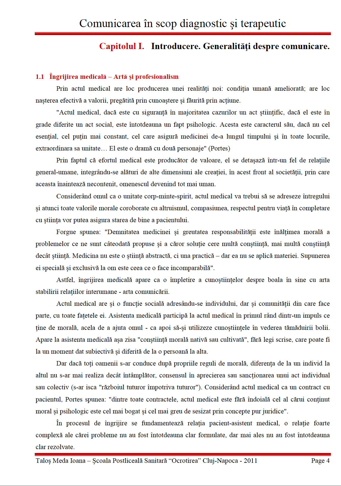 Lucrare de licenta 👉 Comunicarea in scop diagnostic si terapeutic