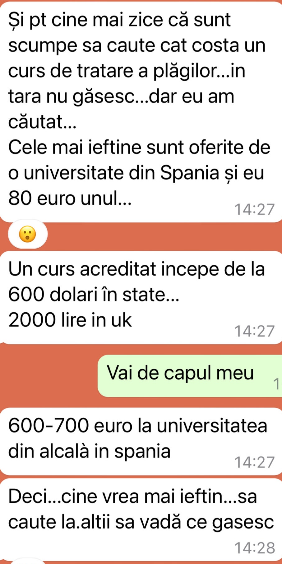 Evoluția unei escare severe tratate corect – plagă în fază de fibrină și inflamație urmată de reducerea inflamației și apariția țesutului de vindecare după aplicarea pansamentelor adaptate. - Marturie cursanta Program VOCEA