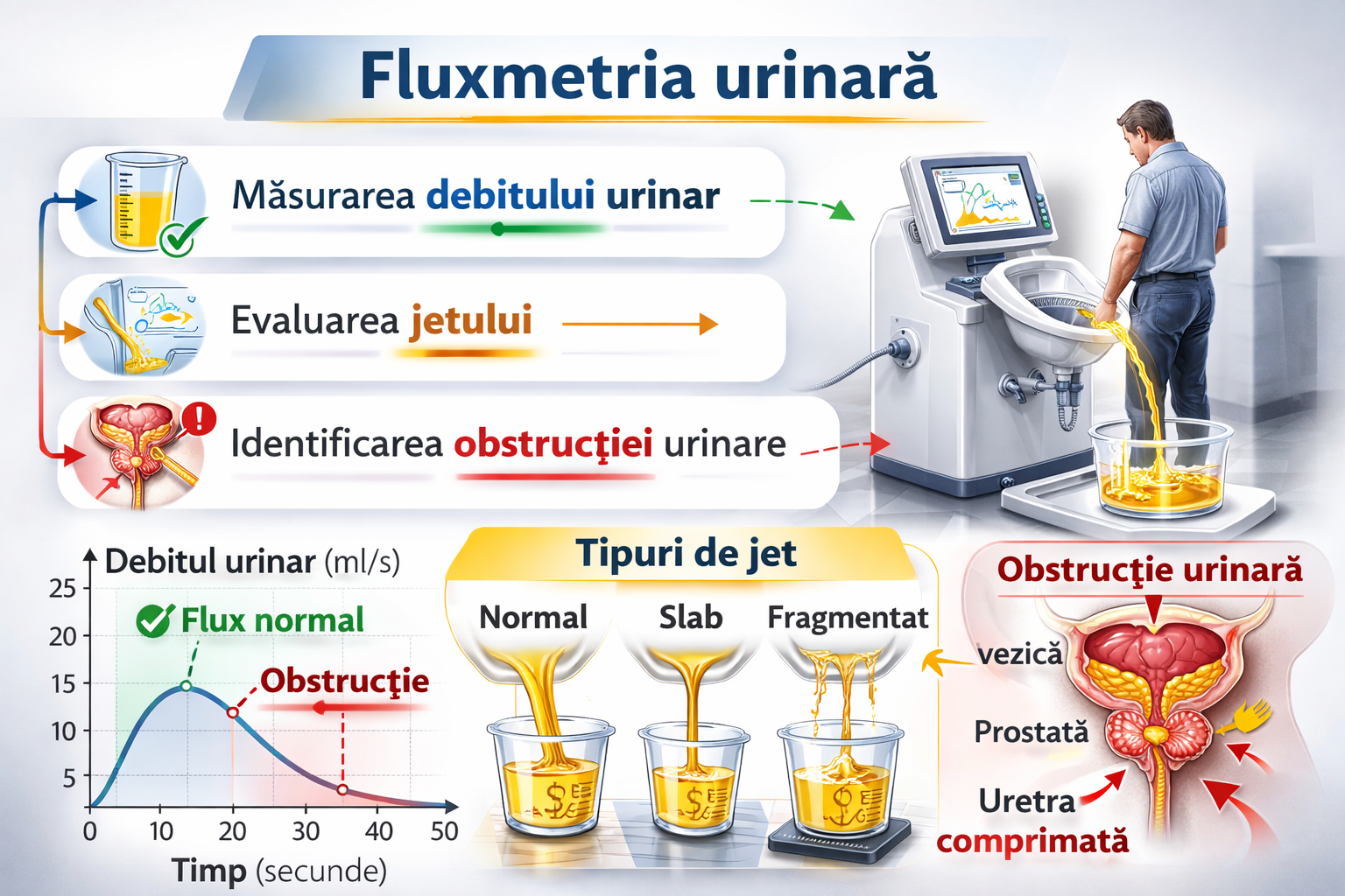 fluxmetrie urinara evaluare jet urinar obstructie prostata grafic debit
